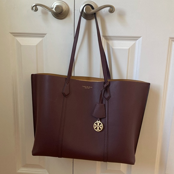 Tory Burch Handbags - Tory Burch Perry triple compartment tote bag - dark rhubarb NWT